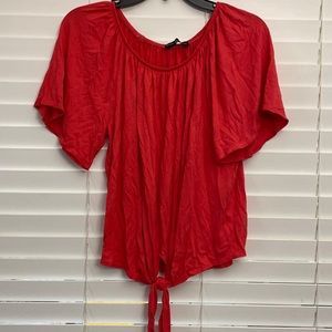 Kim and Cami watermelon color top with tie detail at waist size small